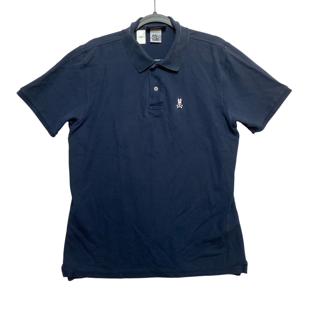 Psycho Bunny Polo Shirt Mens 6 Navy Blue Robert Godley Embroidered Logo Pique